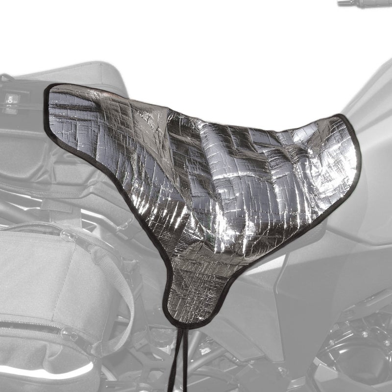 Metier Life Sun Reflective Motorcycle Seat Cover Waterproof and Light Resistant Protection | Heat Resistant Shield for a Cooler Motorbike Seat | Compact with Nylon Drawstring Bag - Image 1